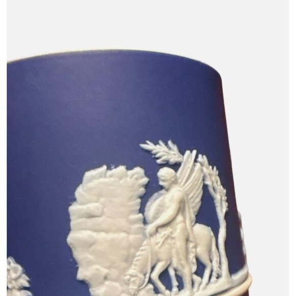 Wedgwood Jasperware Blue & White Demitasse Cup & Saucer Set RARE - Picture 7 of 8